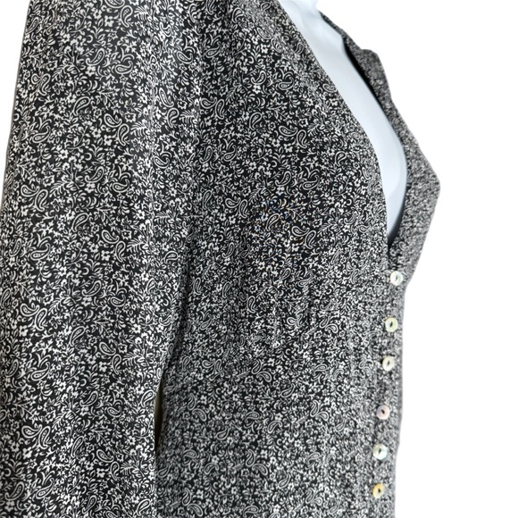 90’s Y2K Style Button Front Paisley Dark Floral Midi Dress S Goth Grunge Black - Picture 5 of 9